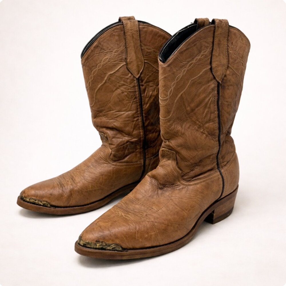 Vintage Re-enforced Toe Workwear Cowboy Boots USA Made | Oil‎ Slip Resistant